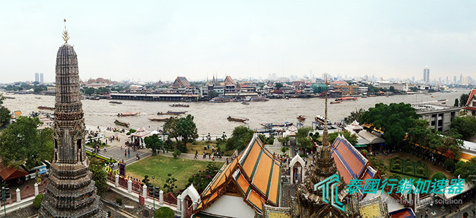 從泰國鄭王廟遠望的昭披耶河