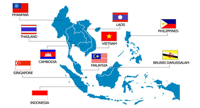 泰國在東南亞國家協會中的地理位置