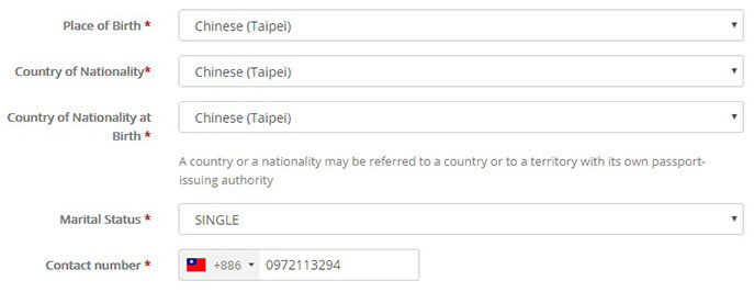 泰簽註冊帳號國籍選擇