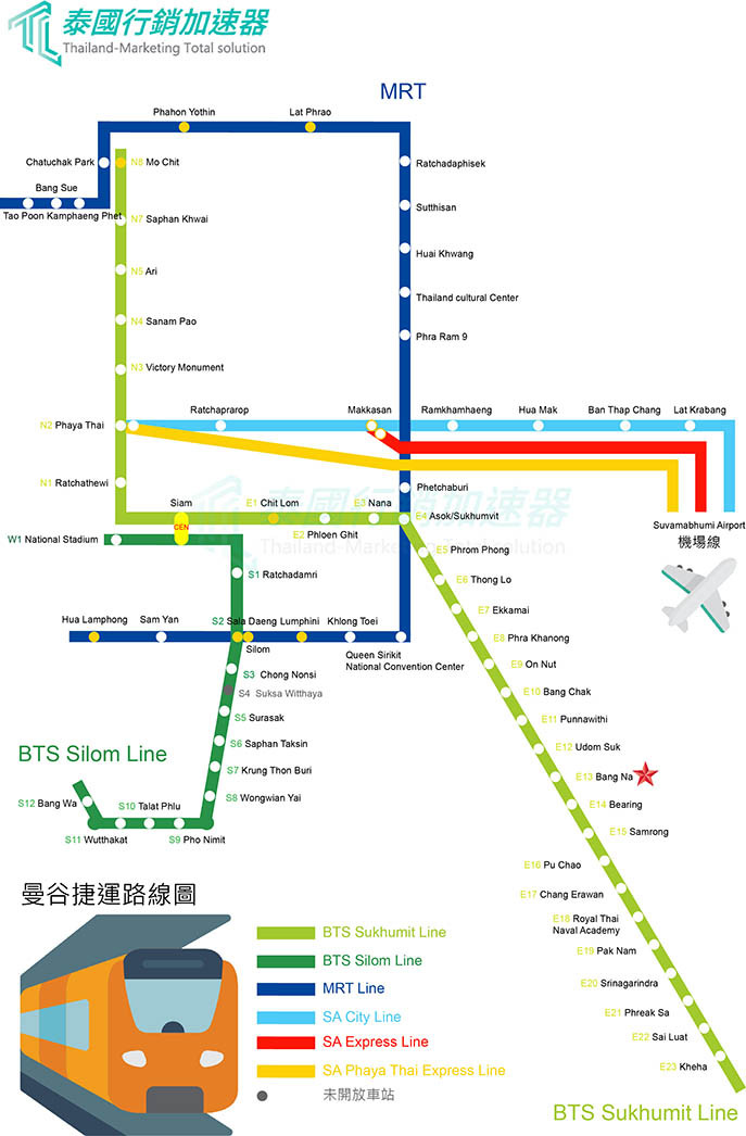 BITEC展覽館捷運路線圖